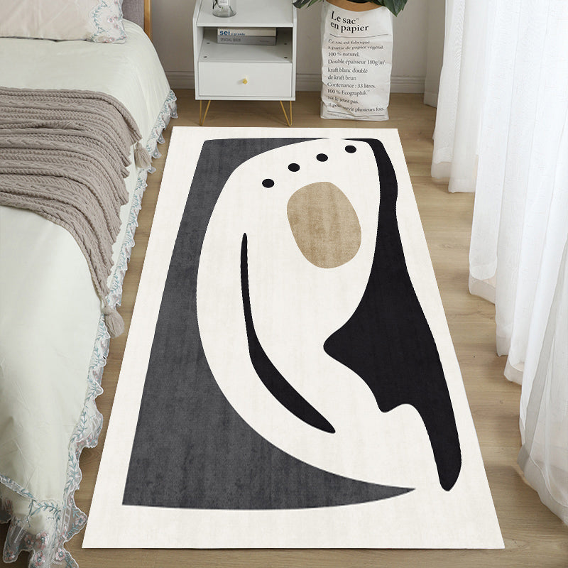Modern Bedroom Area Rug Geometric Pattern Polyester Area Carpet Non-Slip Backing Area Rug
