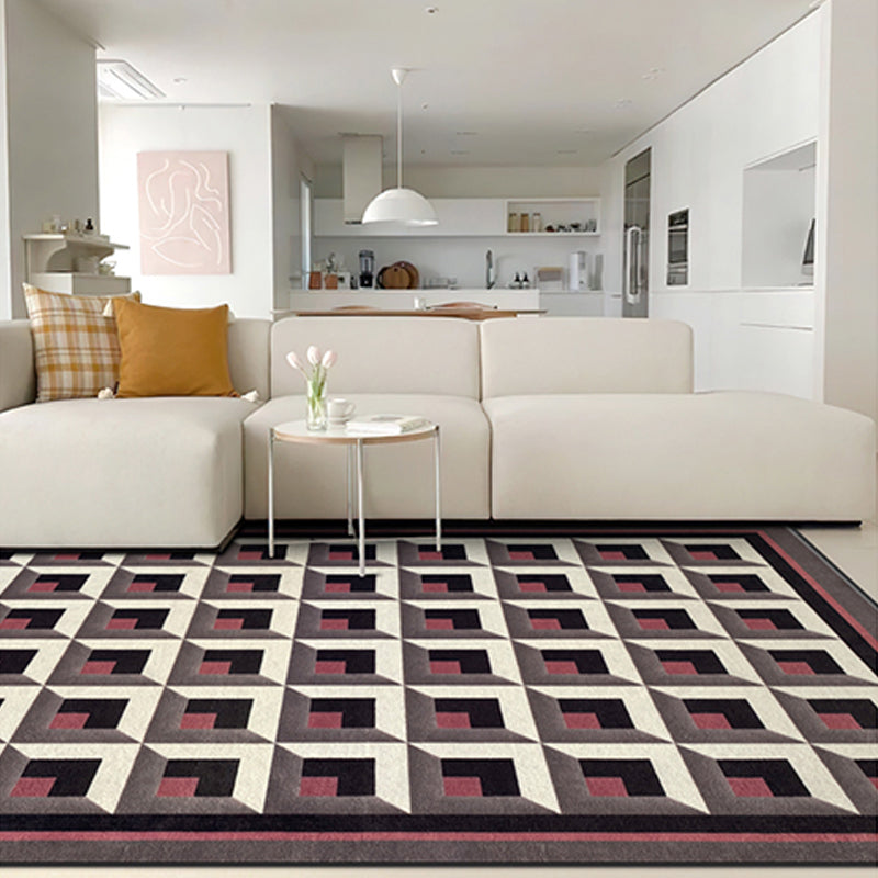 Groen geometrisch patroon tapijt Modern polyester gebied Rug vlekbestendig vloerkleed voor woonkamer