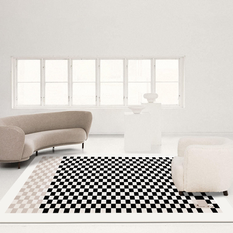 Contemporary Polyester Rug Novelty Geometric Print Carpet Non-Slip Area Rug for Living Room