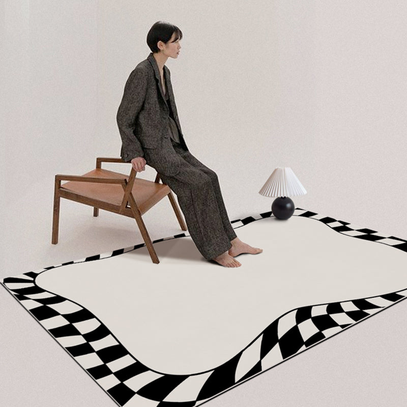 Contemporary Polyester Rug Novelty Geometric Print Carpet Non-Slip Area Rug for Living Room