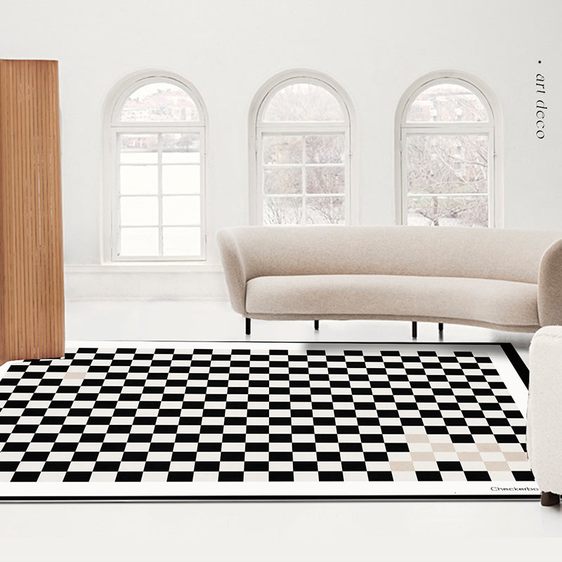 Contemporary Polyester Rug Novelty Geometric Print Carpet Non-Slip Area Rug for Living Room