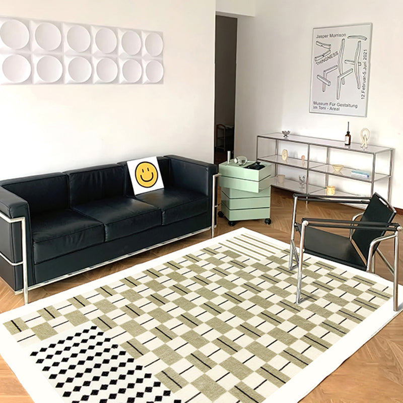 Brown Modern Carpet Polyester Geometric Pattern Area Rug Stain Resistant Rug for Drawing Room