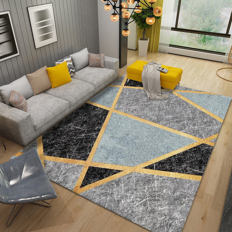 Nordic Area Carpet Contemporary Rug Washable Stain Resistant Polyester Rug for Home Decor