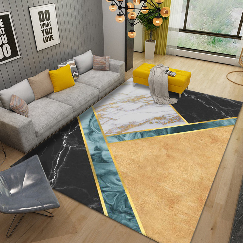 Nordic Area Carpet Contemporary Rug Washable Stain Resistant Polyester Rug for Home Decor