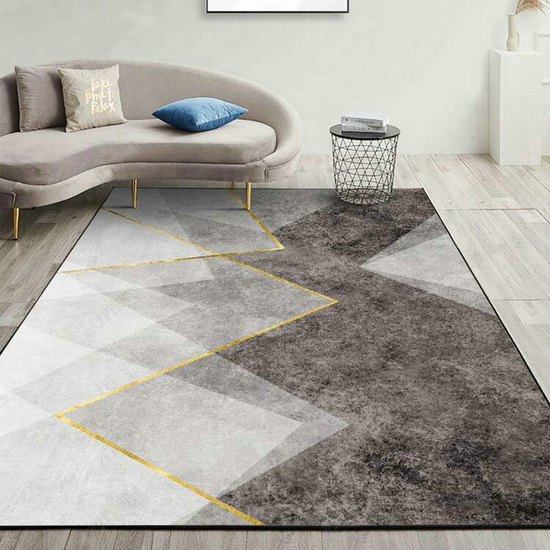 Nordic Area Carpet Contemporary Rug Washable Stain Resistant Polyester Rug for Home Decor