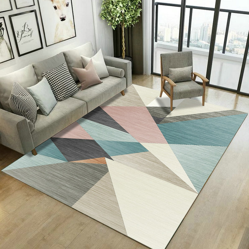 Nordic Area Carpet Contemporary Rug Washable Stain Resistant Polyester Rug for Home Decor
