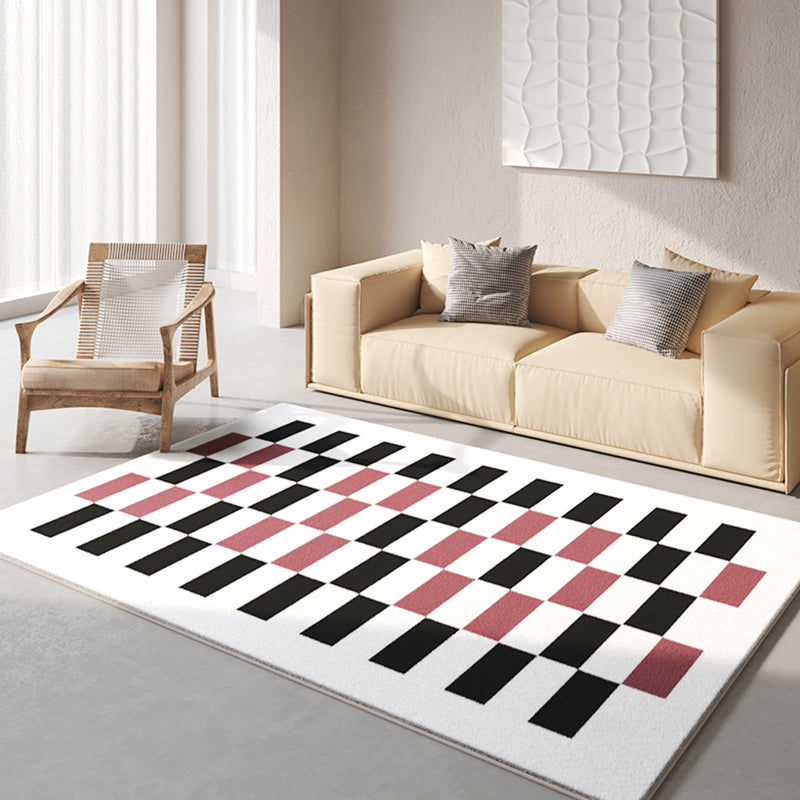 Green Modern Area Rug Polyester Geometric Pattern Area Carpet Non-Slip Backing Rug for Home Decor
