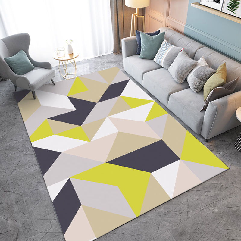 Bunt moderner Teppich Geometrisches Muster Polyester Fläche Teppich Färbung Resiatnt Teppich für Wohnkultur