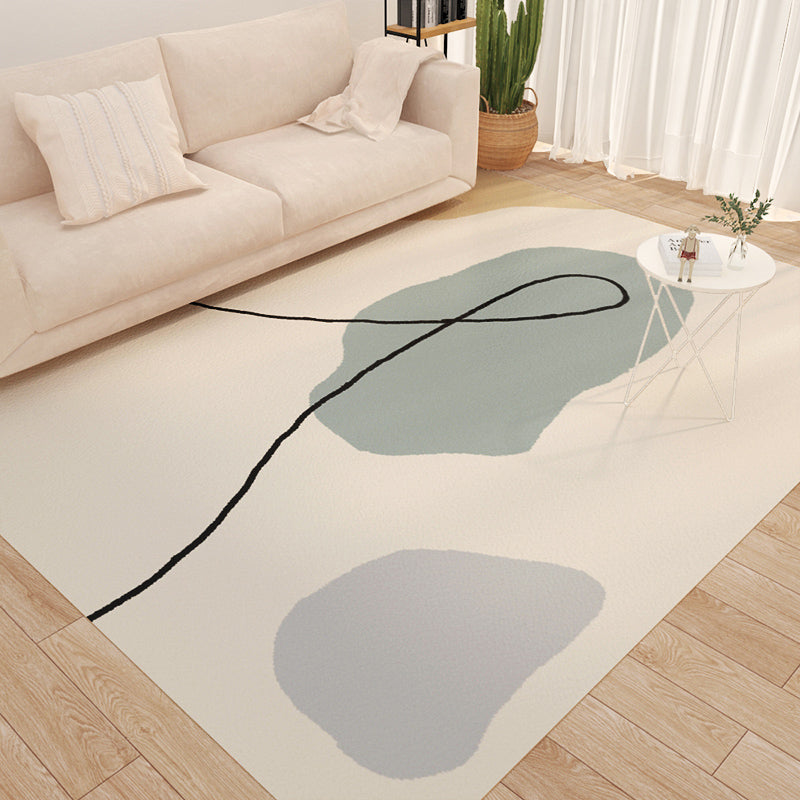 Light Pink Flower Indoor Rug PVC Nordic Rug Washable Rug for Living Room