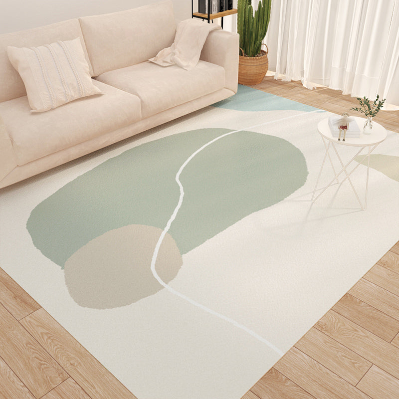 Light Pink Flower Indoor Rug PVC Nordic Rug Washable Rug for Living Room