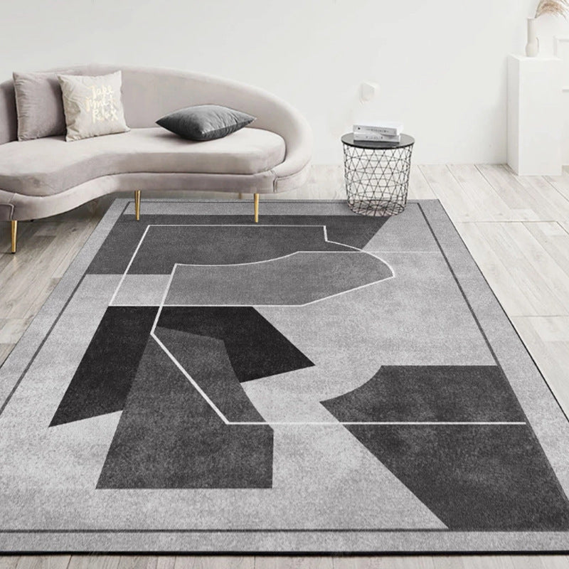 Trendy Color Block Luxury Carpet Polyester Area Rug Stain Resistant Area Carpet for Living Room