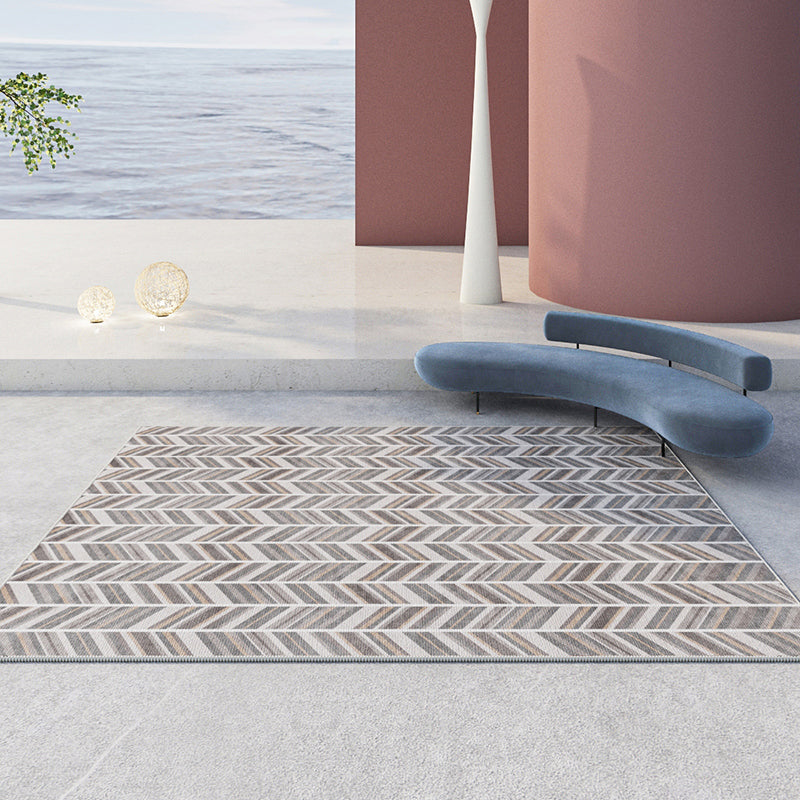 Contemporary Geometry Printed Rug Polyester Indoor Carpet Non-Slip Backing Carpet for Living Room