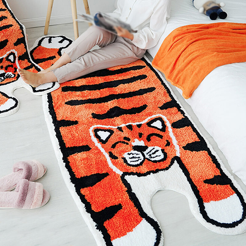 Funky Area Carpet Fancy Animals Print Carpet Polyester Stain Resistant Washable Rug for Living Room