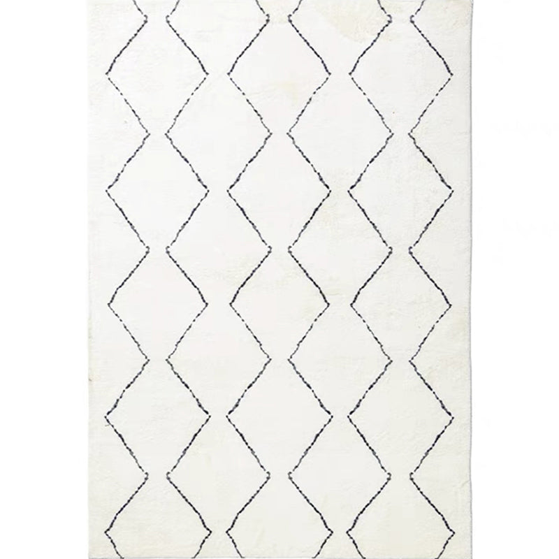 Stylish Area Carpet Trendy Zebra Print Indoor Rug Polyester Stain Resistant Carpet for Home Decor