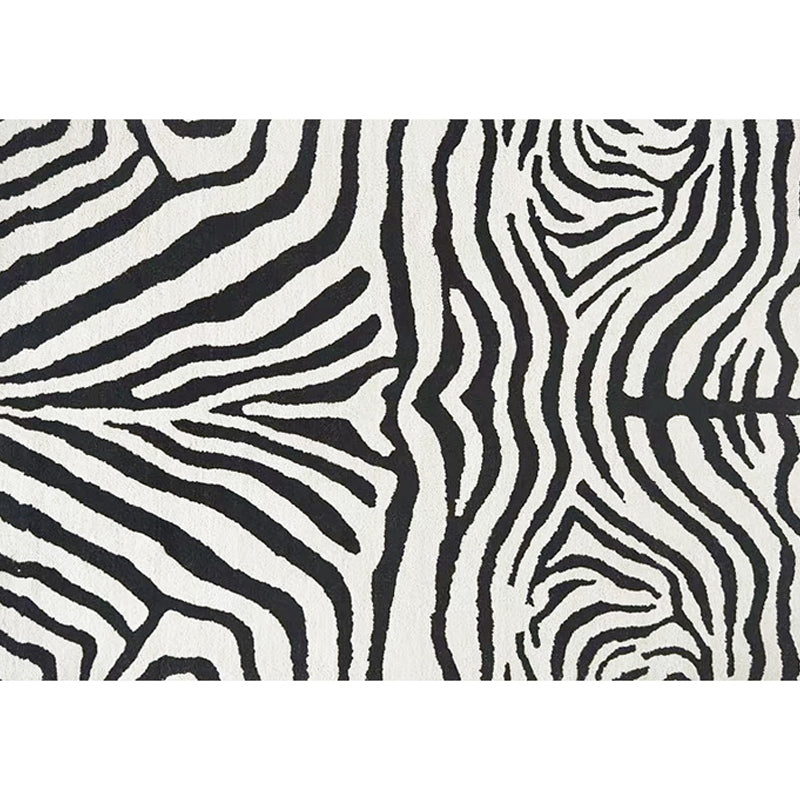 Stylish Area Carpet Trendy Zebra Print Indoor Rug Polyester Stain Resistant Carpet for Home Decor