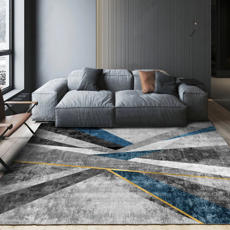 Stilvoller moderner Teppichfarbe Block Polyester Fläche Teppich Flecken widerstandsfähiger Teppich für Wohnkultur