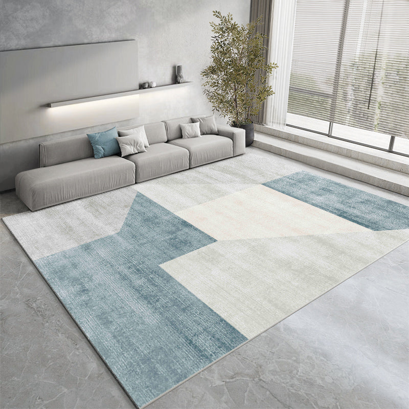 Luxury Carpet Funky Contrast Panel Area Rug Washable Polyester Stain Resistant Carpet for Home Decor