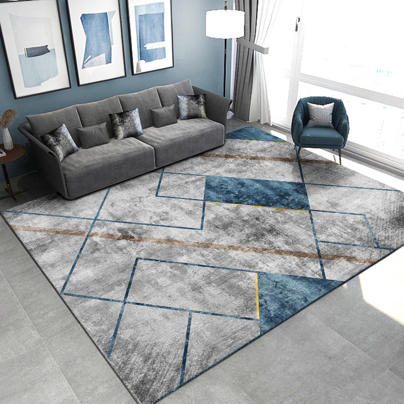 Luxury Carpet Funky Contrast Panel Area Rug Washable Polyester Stain Resistant Carpet for Home Decor