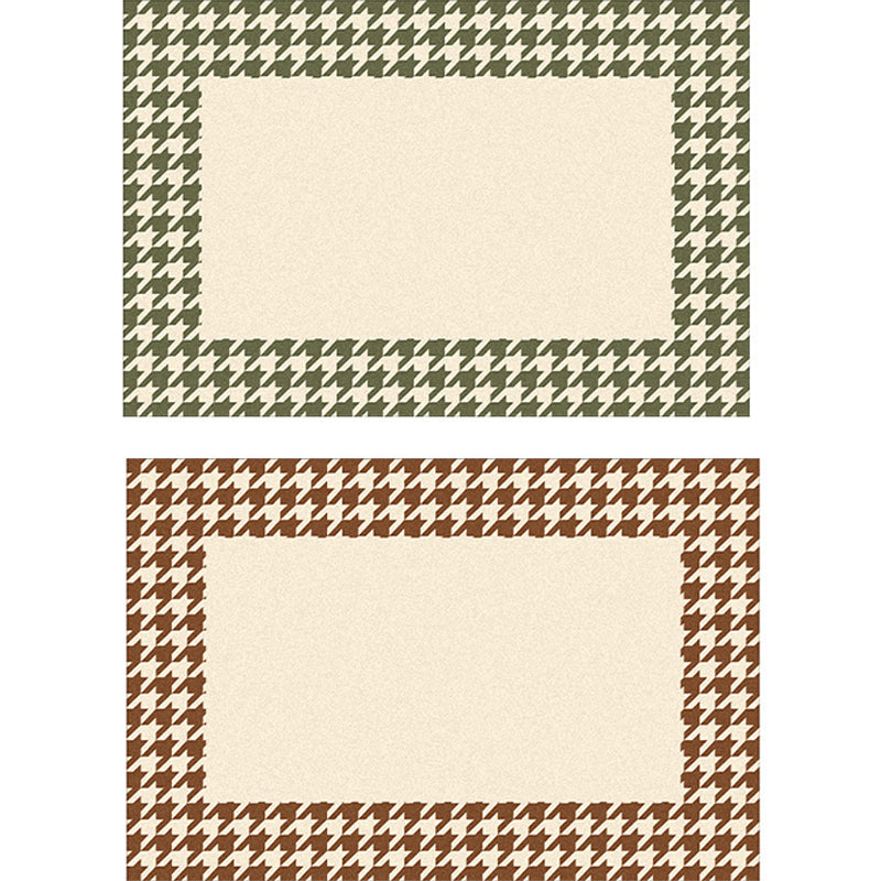Modern Houndstooth Pattern Rug Polyester Area Rug Non-Slip Backing Carpet for Living Room