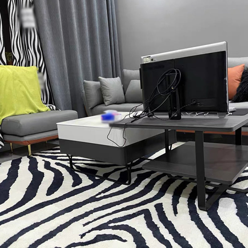Modern Striped Pattern Carpet Polyester Area Rug Stain Resistant Indoor Rug for Home Decoration