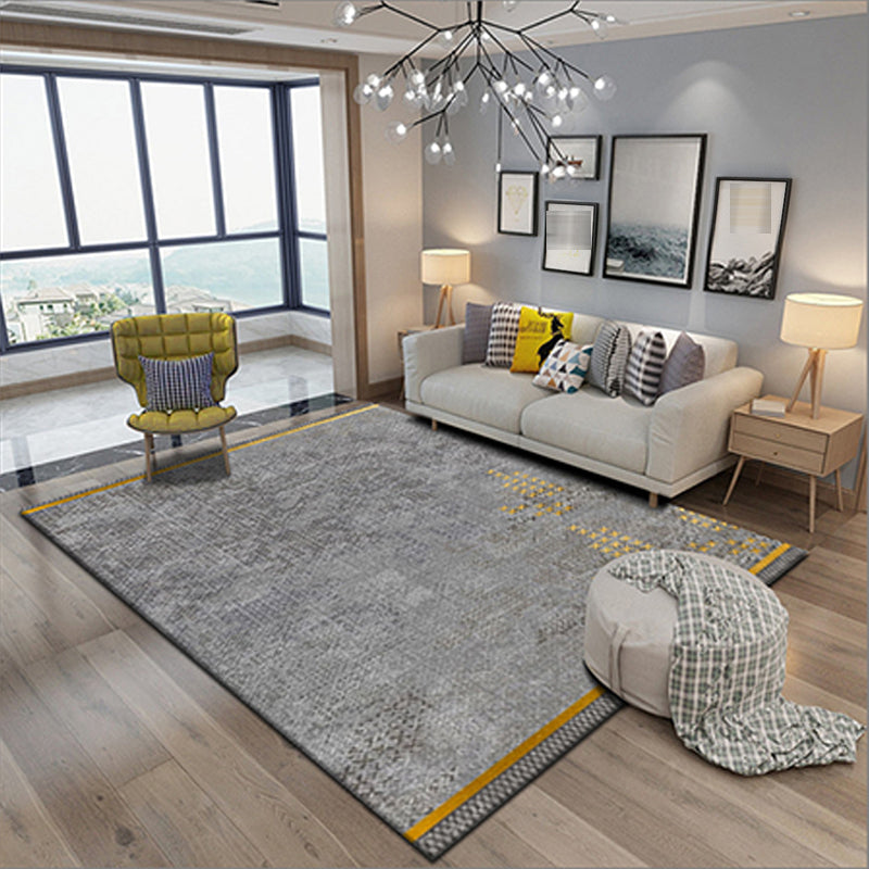 Fancy Modern Rug Gray Striped Rug Non-Slip Backing Rug for Living Room