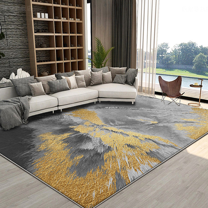 Reclaimed Splash Ink Carpet Polyester Indoor Carpet Stain Resistant Area Rug for Living Room