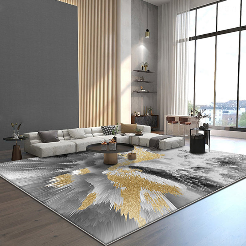 Reclaimed Splash Ink Carpet Polyester Indoor Carpet Stain Resistant Area Rug for Living Room
