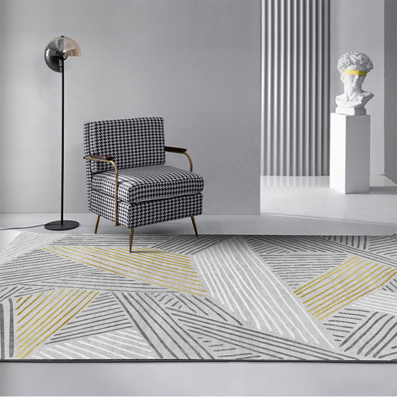 Minimalist Carpet Khaki Tone Rug Polyester Stain Resistant Area Rug for Living Room