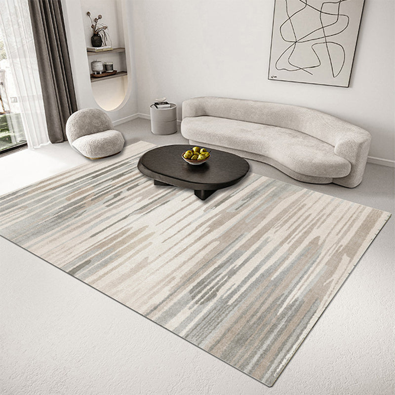 Minimalist Carpet Khaki Tone Rug Polyester Stain Resistant Area Rug for Living Room
