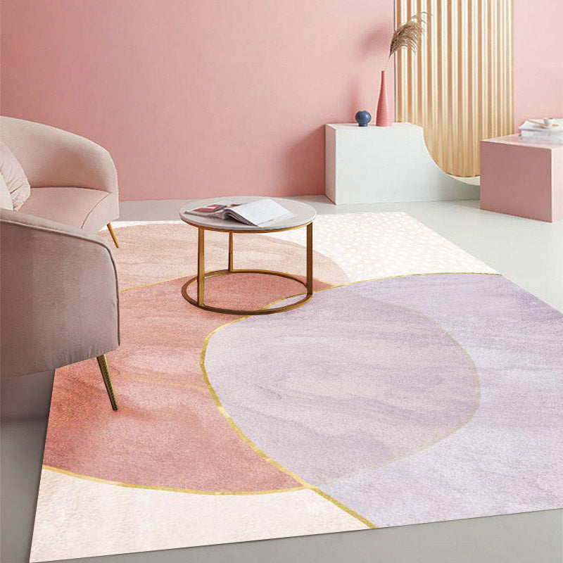 Fancy Geometric Pattern Rug Modern Polyester Area Rug Anti-Slip Easy Care Rug for Drawing Room