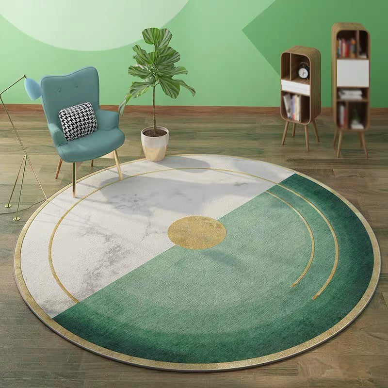 Luxuriant Modern Rug Blending Circle Rug Non-Slip Backing Rug for Living Room