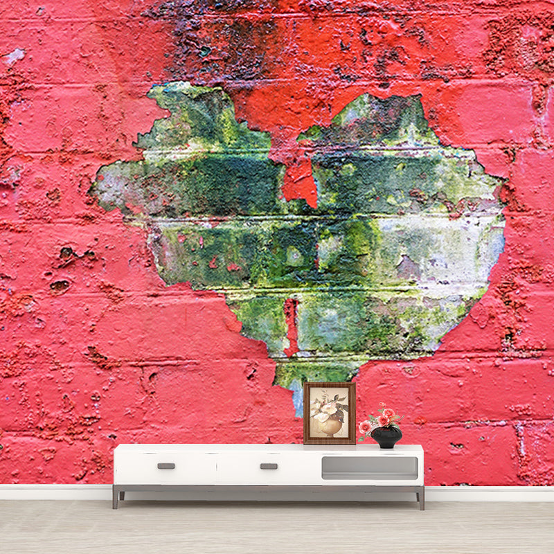 Vintage Style Brick Wall Mural Wallpaper Moisture Resistant for Sleeping Room