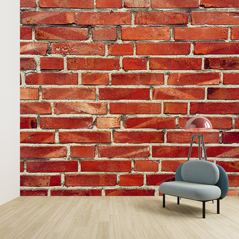 Vintage Style Brick Wall Mural Wallpaper Moisture Resistant for Sleeping Room