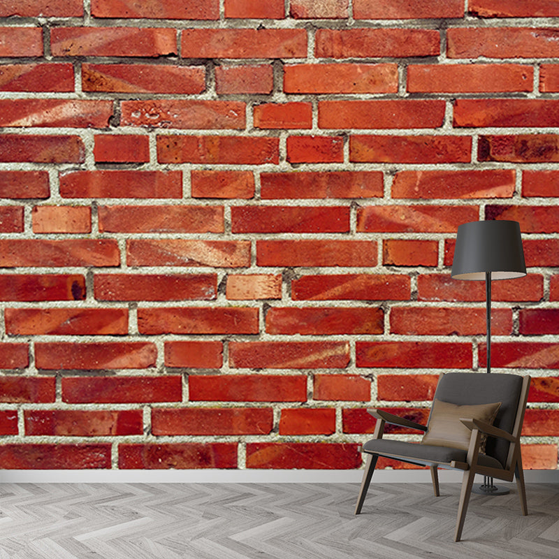 Vintage Style Brick Wall Mural Wallpaper Moisture Resistant for Sleeping Room