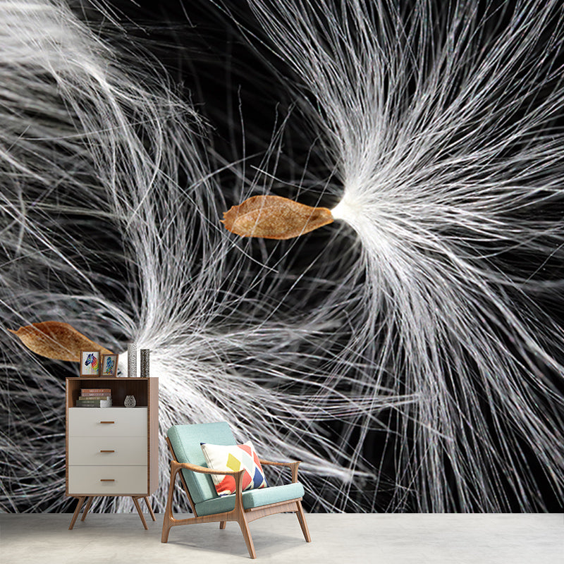 Simple Feather Wall Murals Contemporary Wall Art for Bedroom, Moisture Resistant