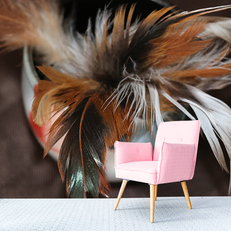 Simple Plumage Wall Murals Contemporary Wall Art for Bedroom, Water Resistant