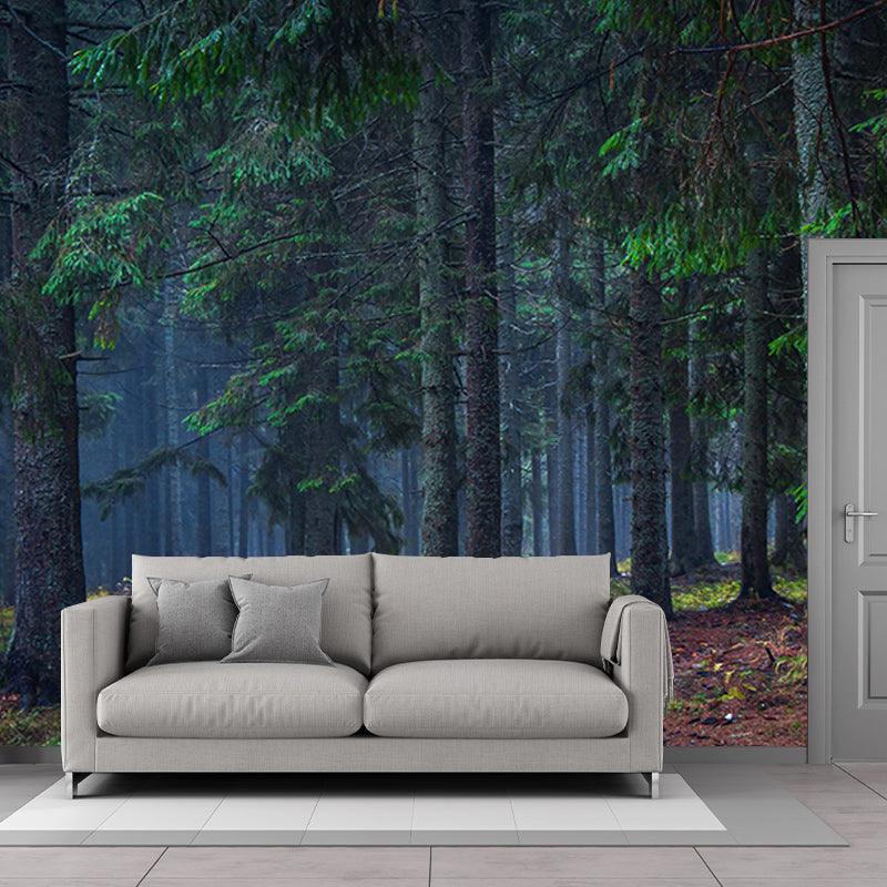 Modern Style Forest Mural Full Size Wall Art for Sleeping Room, Water Resistant