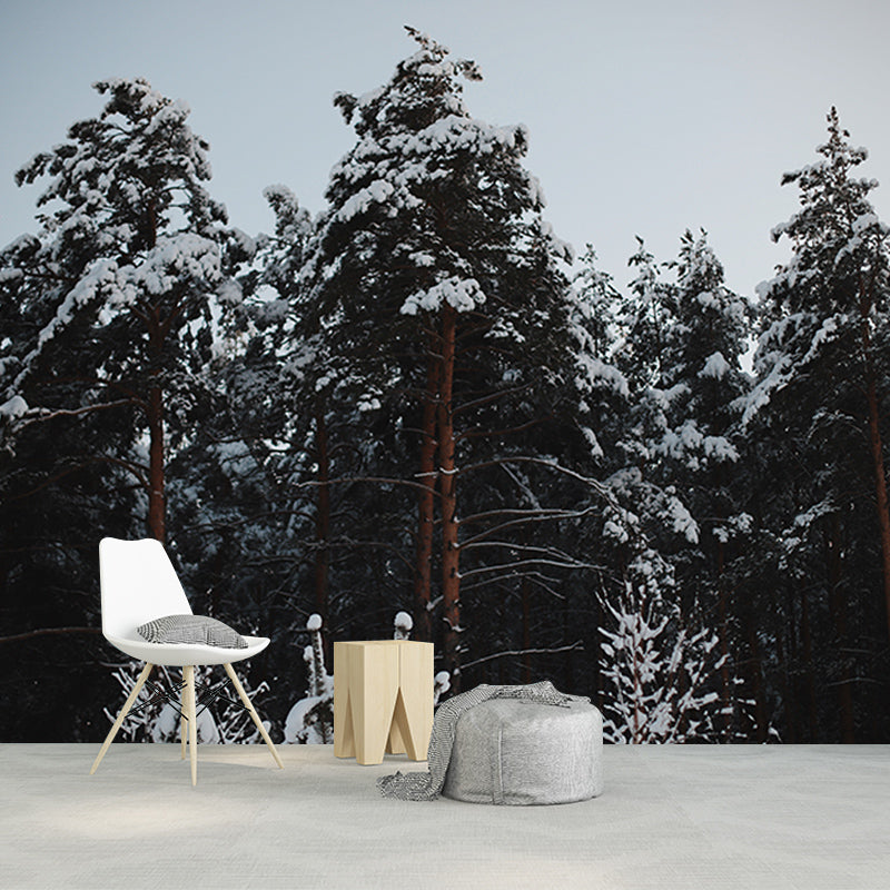 Modern Style Forest Mural Full Size Wall Art for Sleeping Room, Water Resistant