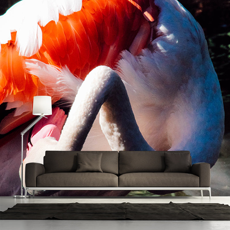 Beautiful Flamingo Mural Wallpaper Moisture-Resistant Wall Covering for Bedroom