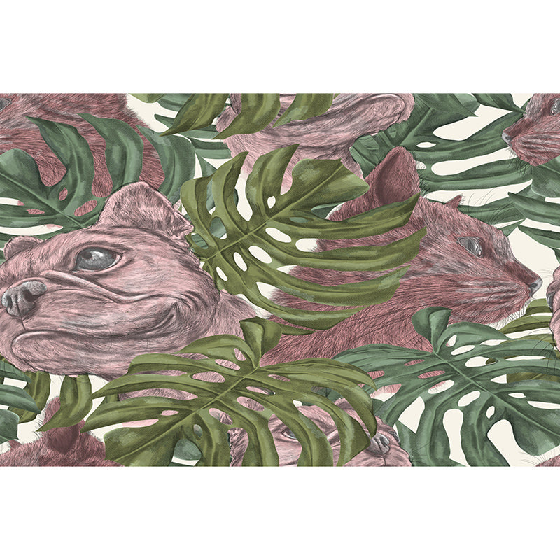 Botanical Illustration Mural Wallpaper Moisture-Resistant Wall Covering for Bedroom