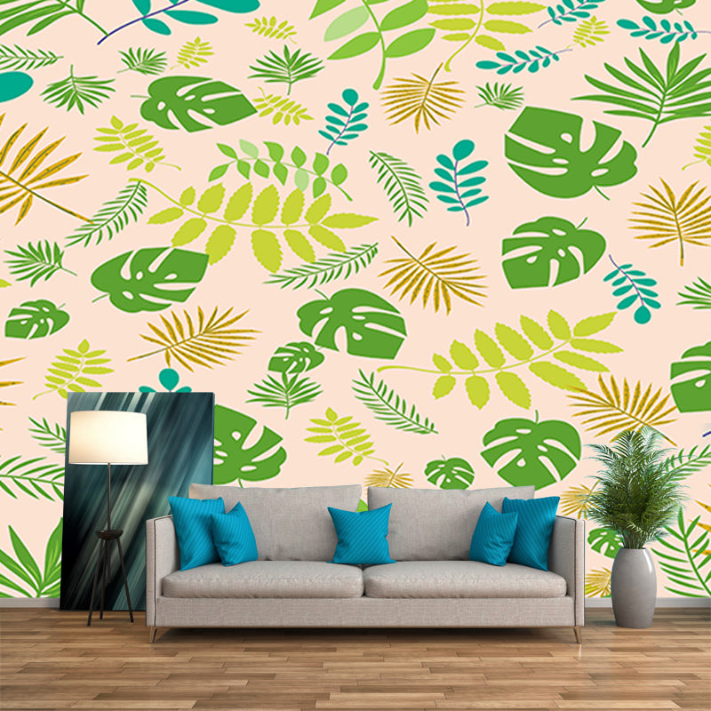 Botanical Illustration Mural Wallpaper Moisture-Resistant Wall Covering for Bedroom