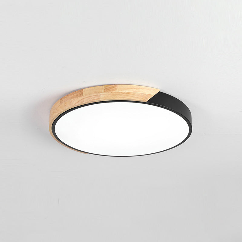 Plafonnier de forme ronde moderne macaron fer 1 lumière encastré pour étude de chambre