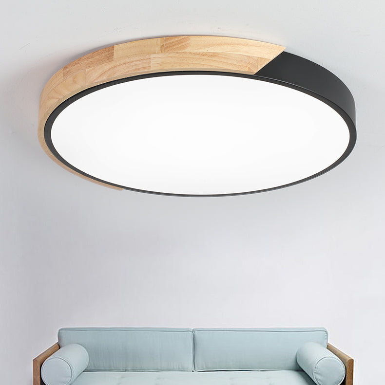 Plafonnier de forme ronde moderne macaron fer 1 lumière encastré pour étude de chambre