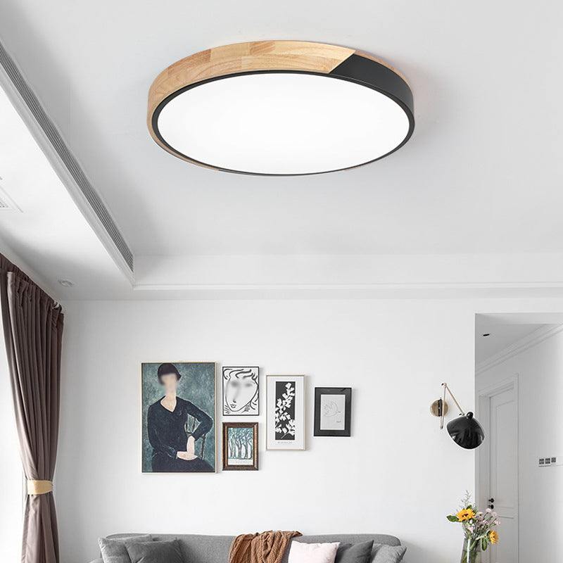 Round Shape Ceiling Lamp Modern Macaroon Iron 1 Light Flush Mount for Bedroom Study