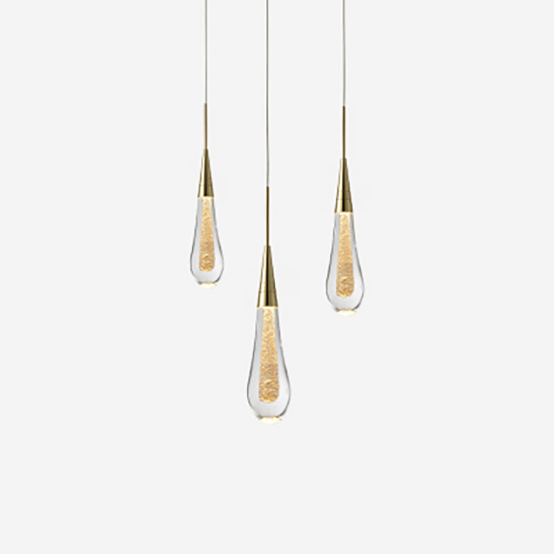 Modern Luxury LED LED Light Light Electroplate Alluminio Teacropplesso con l'ombra di cristallo