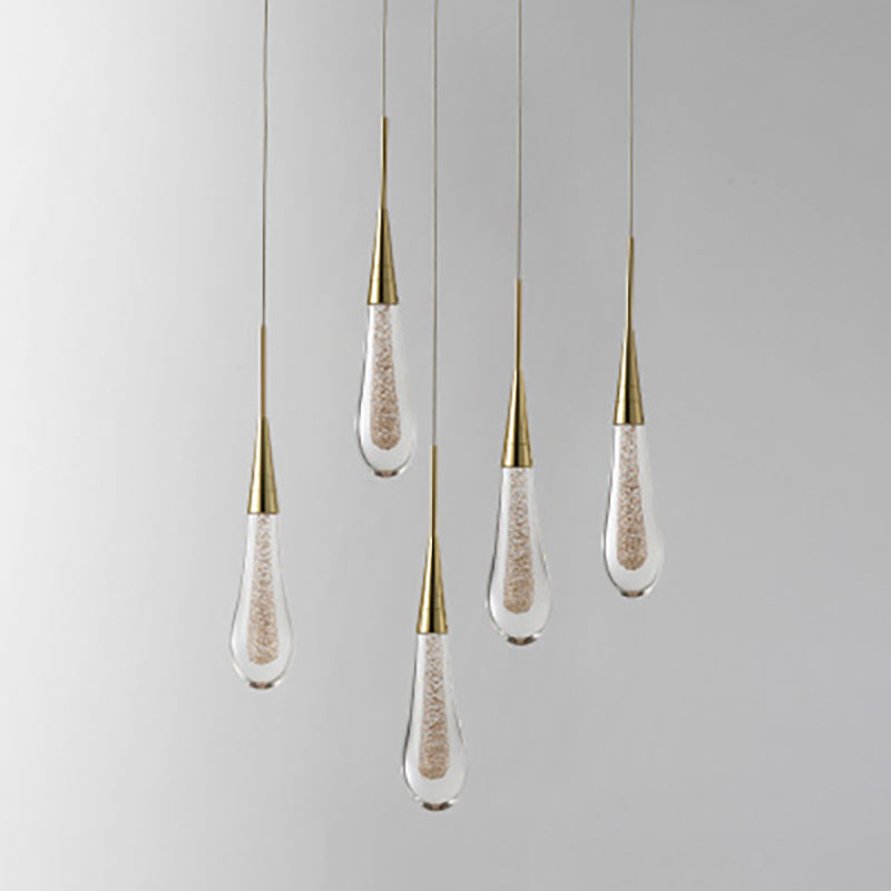 Modern Luxury LED LED Light Light Electroplate Alluminio Teacropplesso con l'ombra di cristallo