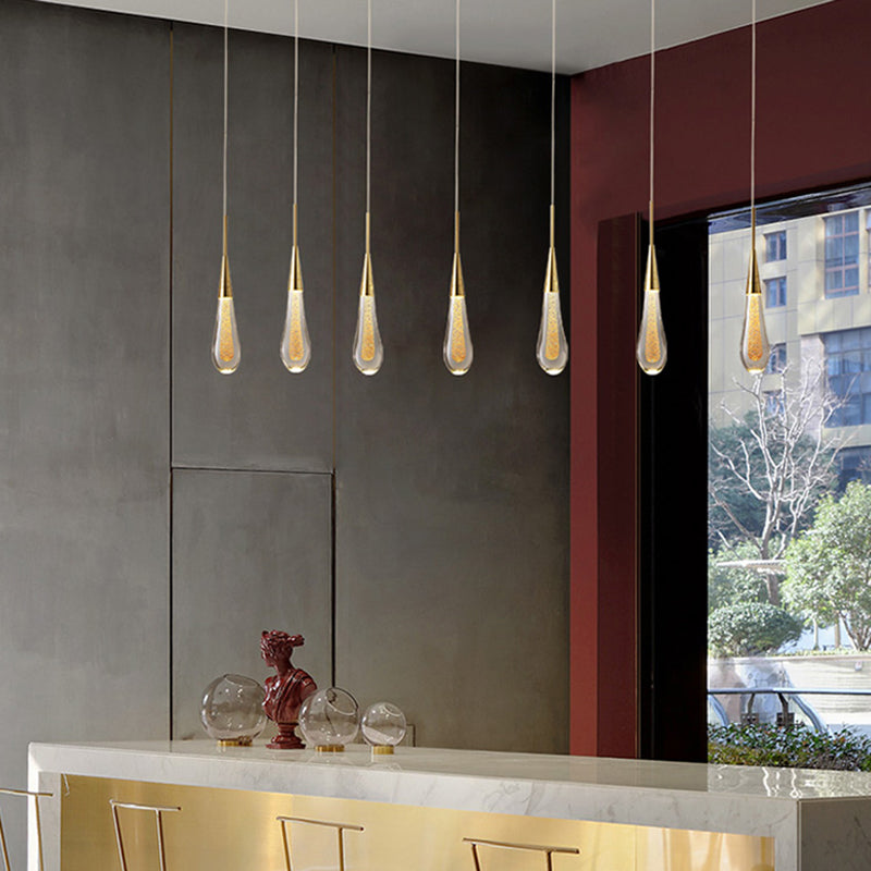 Modern Luxury LED LED Light Light Electroplate Alluminio Teacropplesso con l'ombra di cristallo