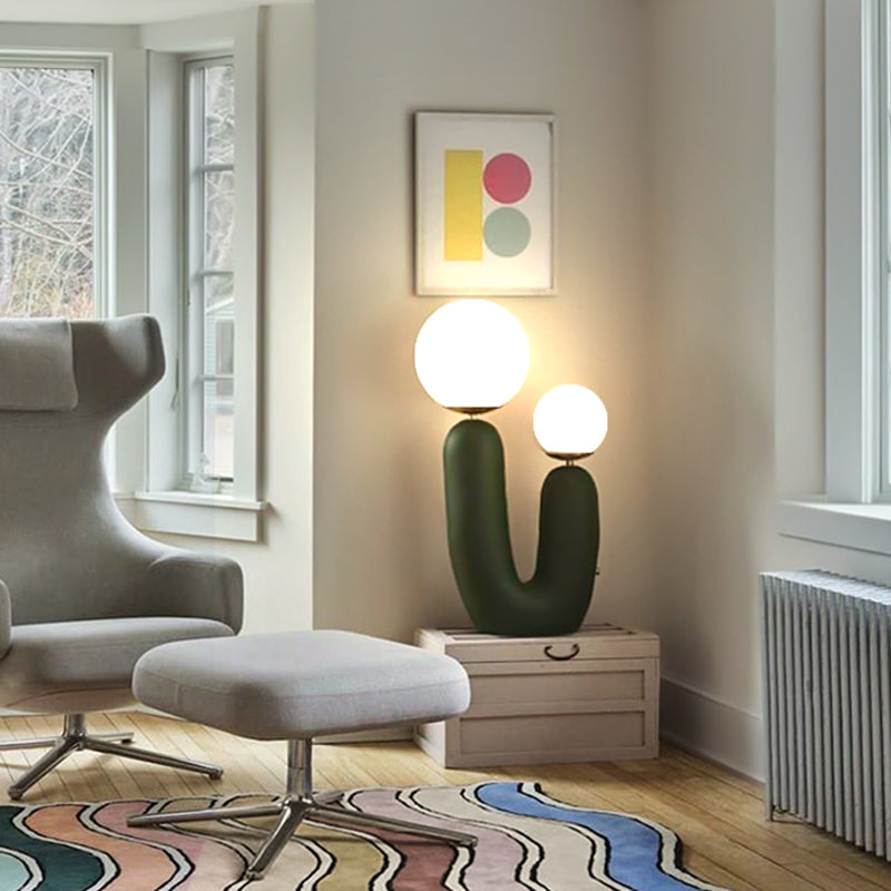 Sfera lampada da tavolo notturna in vetro contemporaneo 2 comodini leggeri per camera da letto