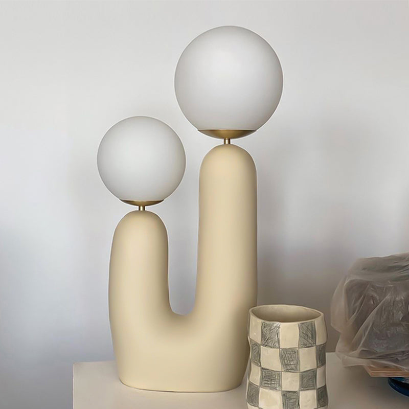 Sfera lampada da tavolo notturna in vetro contemporaneo 2 comodini leggeri per camera da letto