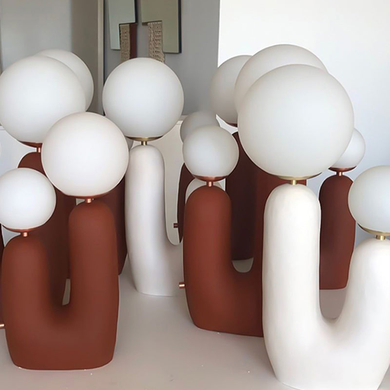 Sfera lampada da tavolo notturna in vetro contemporaneo 2 comodini leggeri per camera da letto